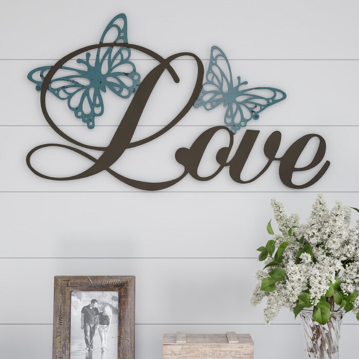 Metal Cutout- Love Decorative Wall Sign-3D Word Art Home Accent Decor-Perfect For Modern Rustic Or Vintage Farmhouse