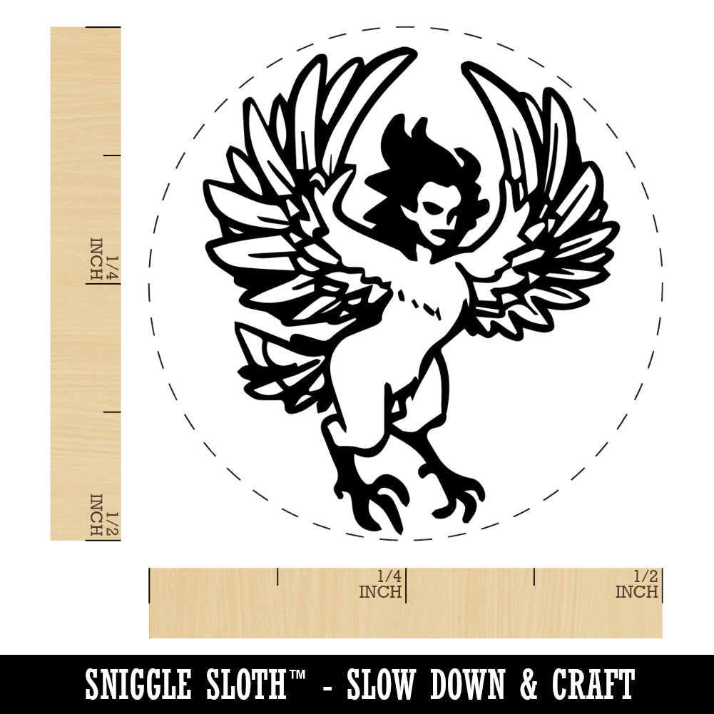 Harpy Greek Mythology Monster Rubber Stamp for Stamping Crafting Planners
