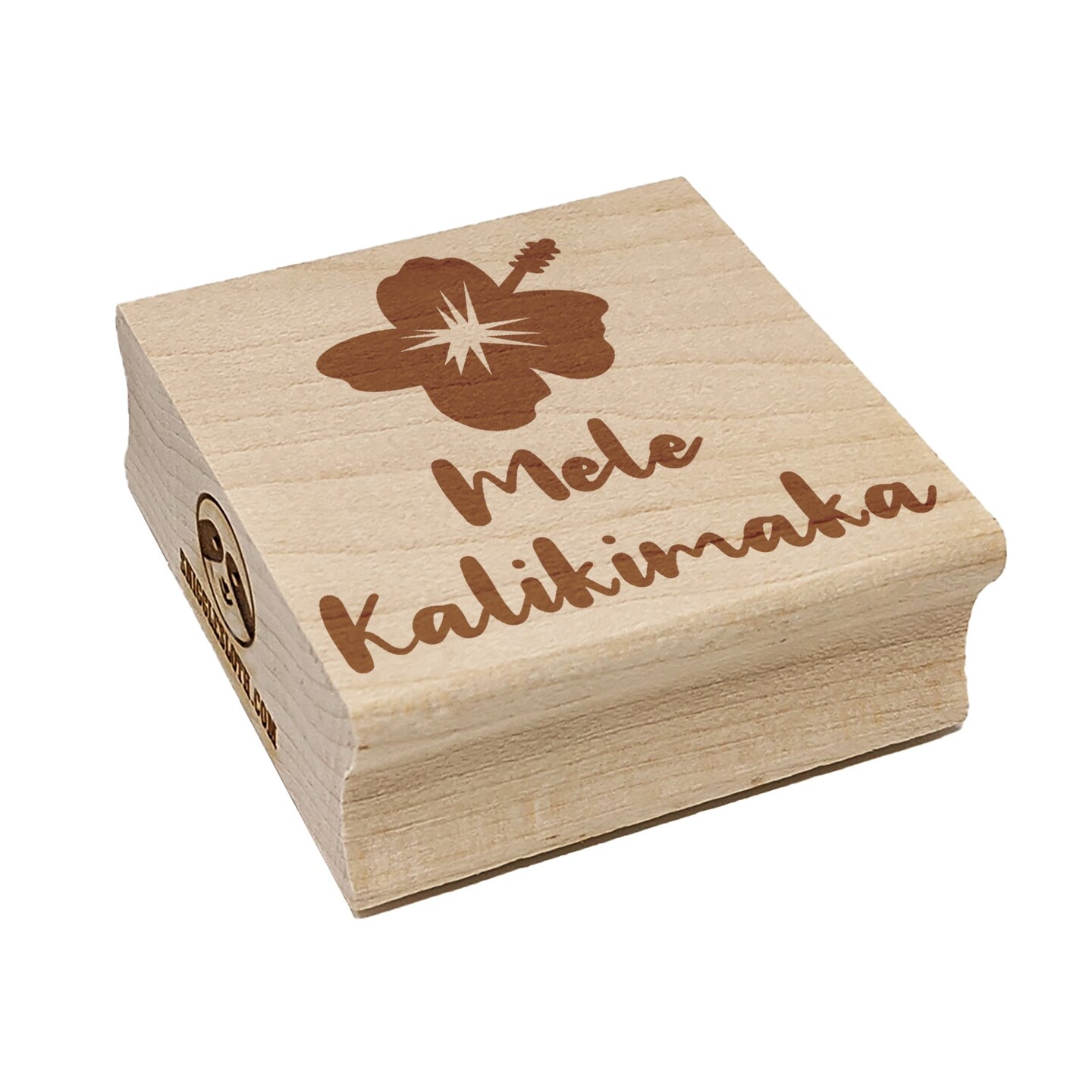 Mele Kalikimaka Hawaiian Merry Christmas Hibiscus Flower Square Rubber
