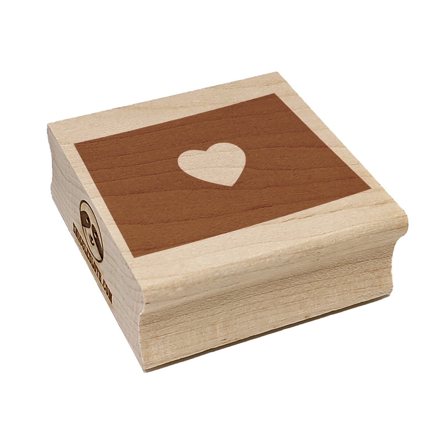 Wyoming State with Heart Square Rubber Stamp for Stamping Crafting