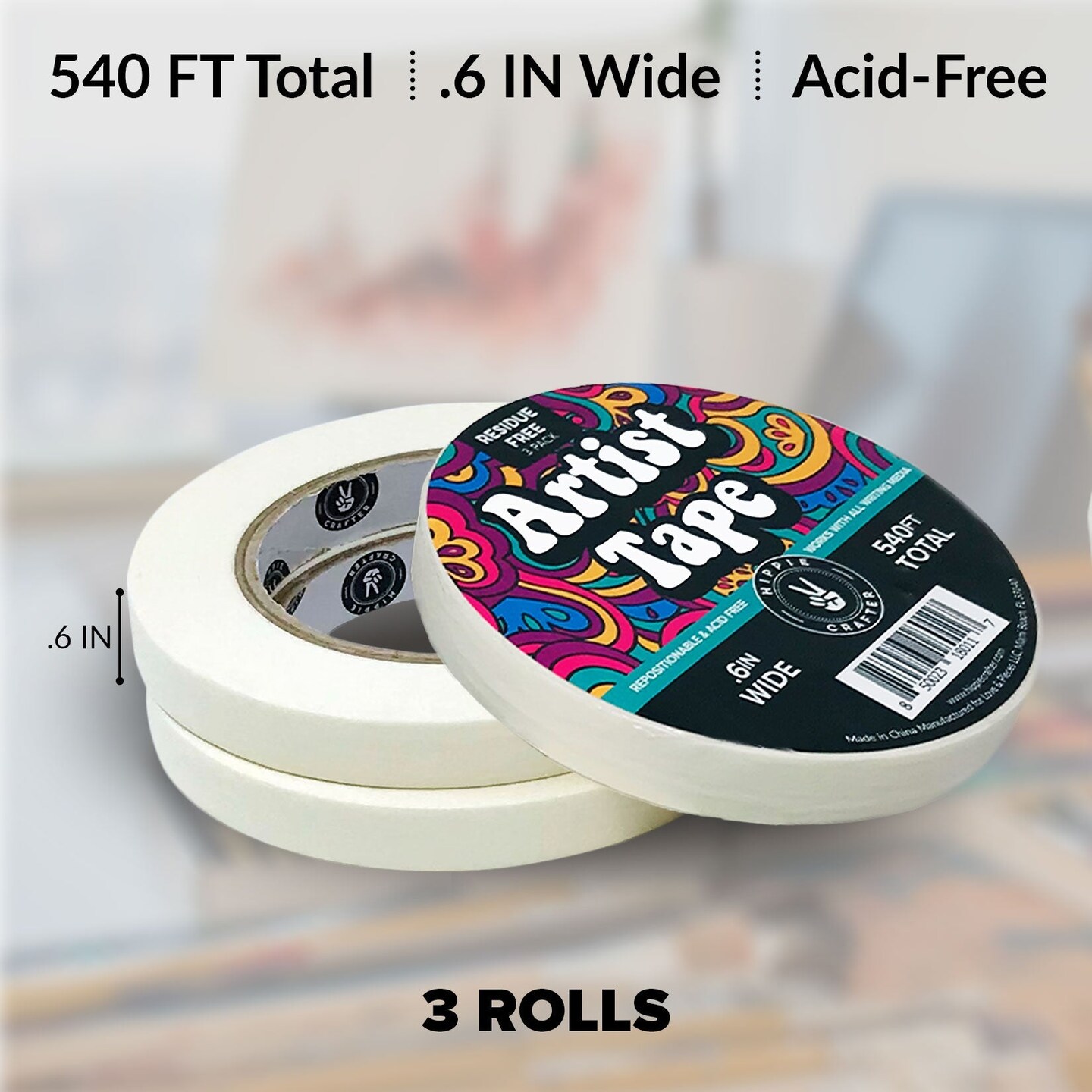 Youking White Masking Tape 2 Inch Wide, Easy Tear Painter’S Tape. 2Rolls  Paintin