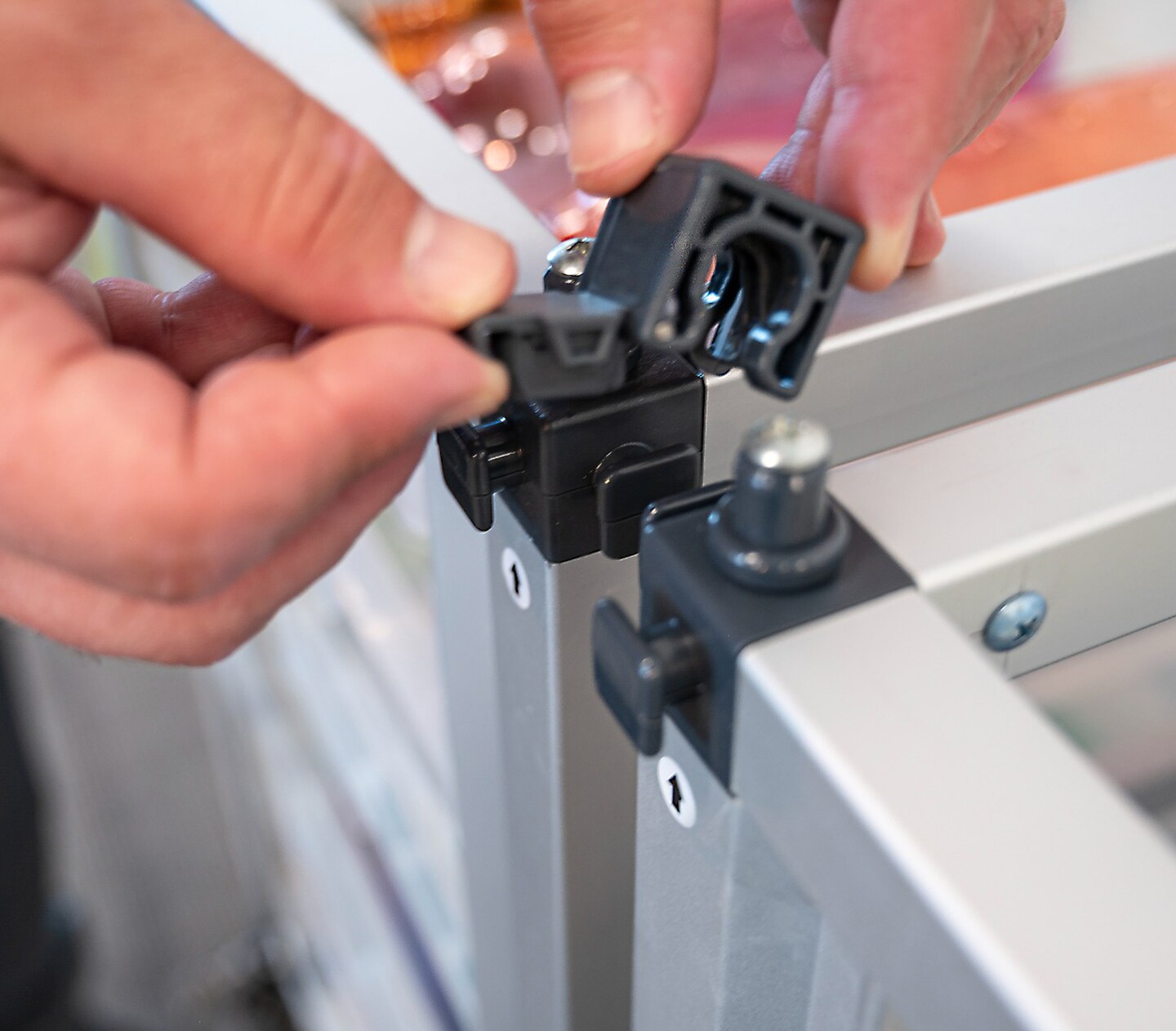 Luxor Modular Classroom Storage Cabinet - 2 stacked Modules with 12 Small Bins