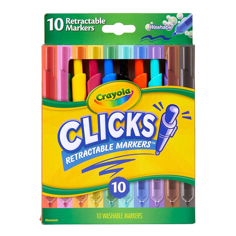 New Crayola Clicks Retractable Markers 10 Sealed