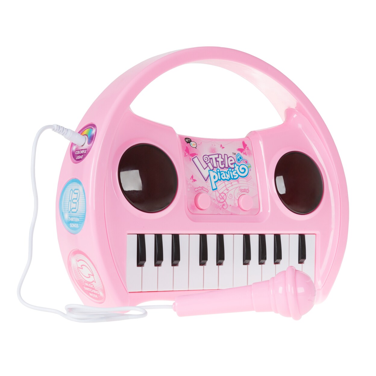 Kids Singing Machine Microphone Piano Keyboard Battery Operated Portable 13 Songs