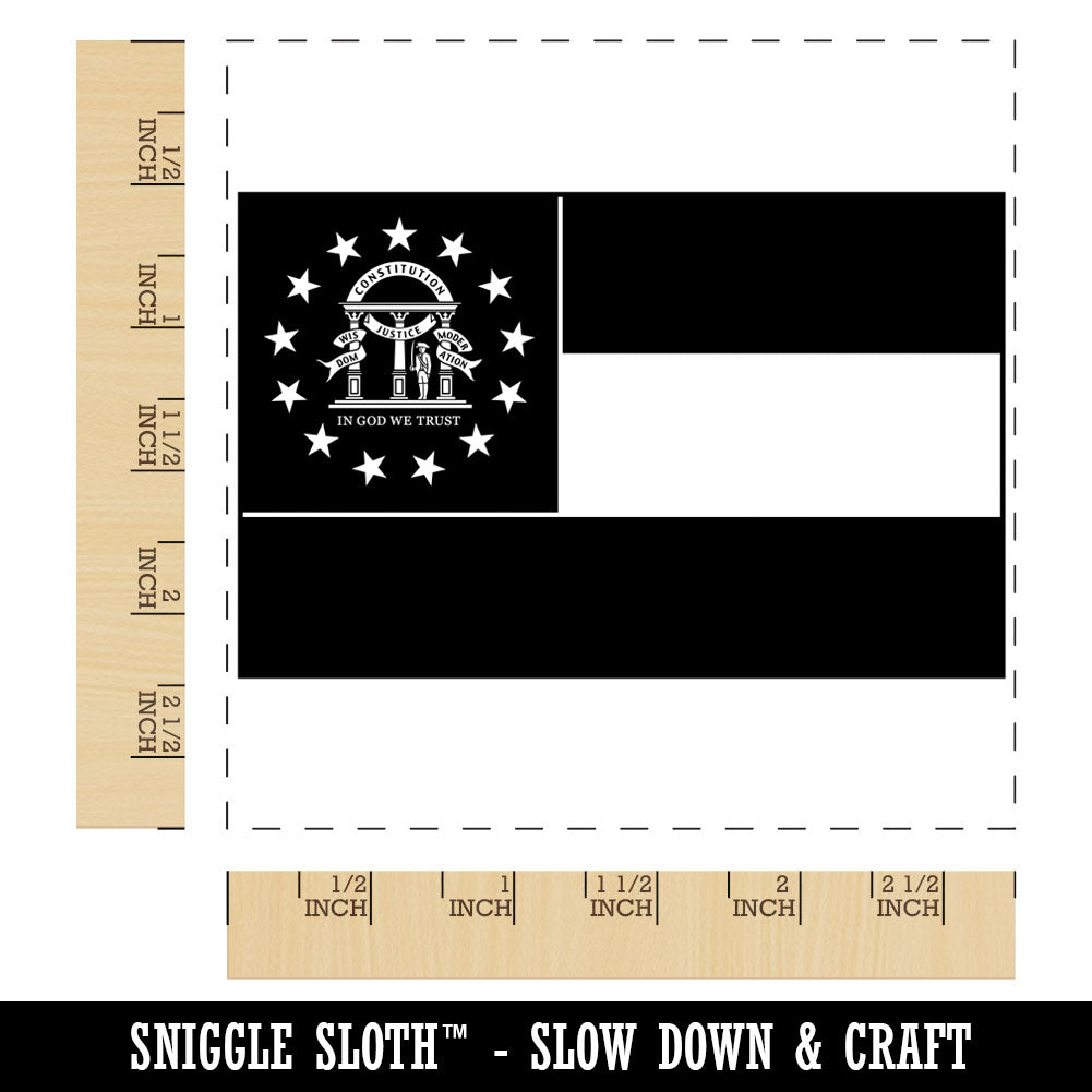 Georgia State Flag Square Rubber Stamp for Stamping Crafting