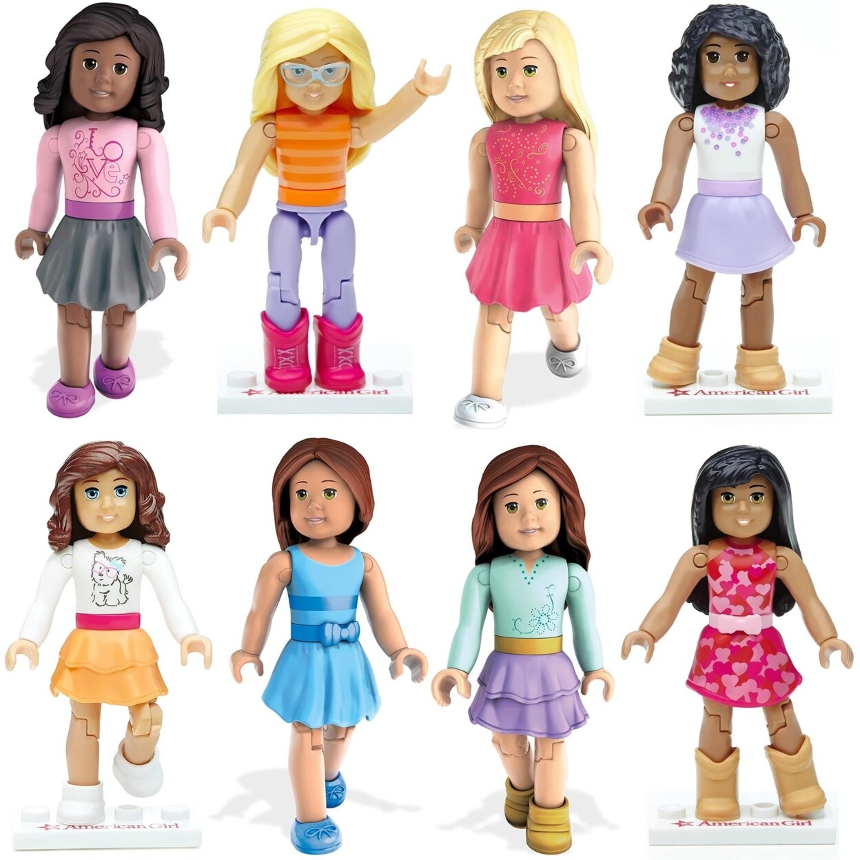 Mega Bloks American Girl Doll 8 Pack Series 1 Customizable Collectible Figures