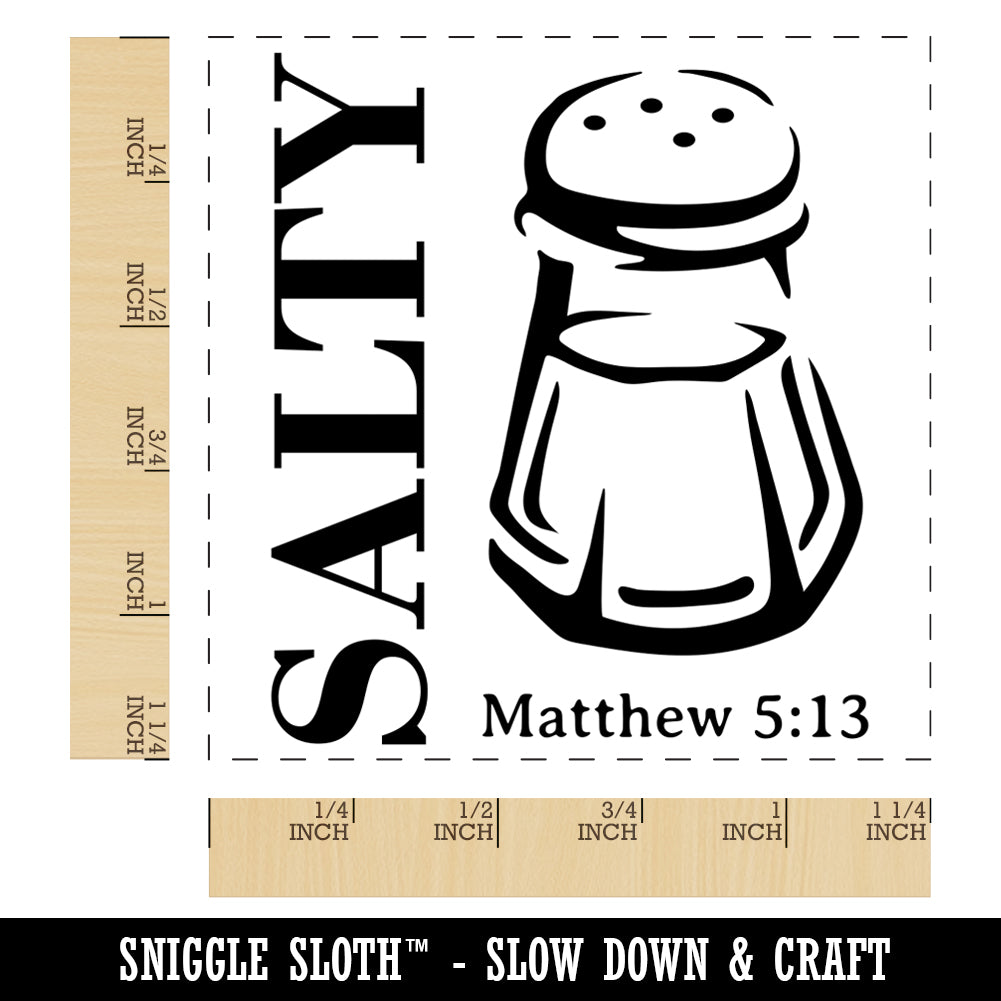 Salty Bible Verse Pun You are the Salt of the Earth Square Rubber Stamp