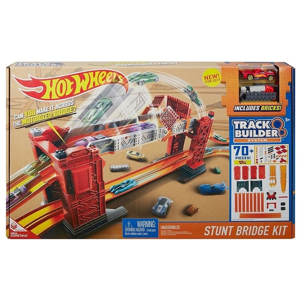 Mattel Hot Wheels Track Builder Stunt Bridge Kit Motorized Car Racing