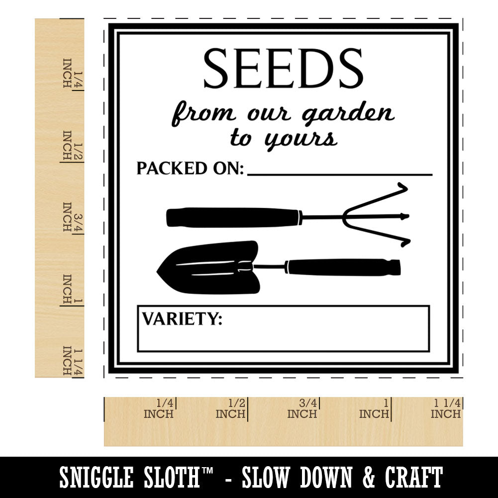 Seeds From Our Garden to Yours Gardening Square Rubber Stamp for Stamping Crafting