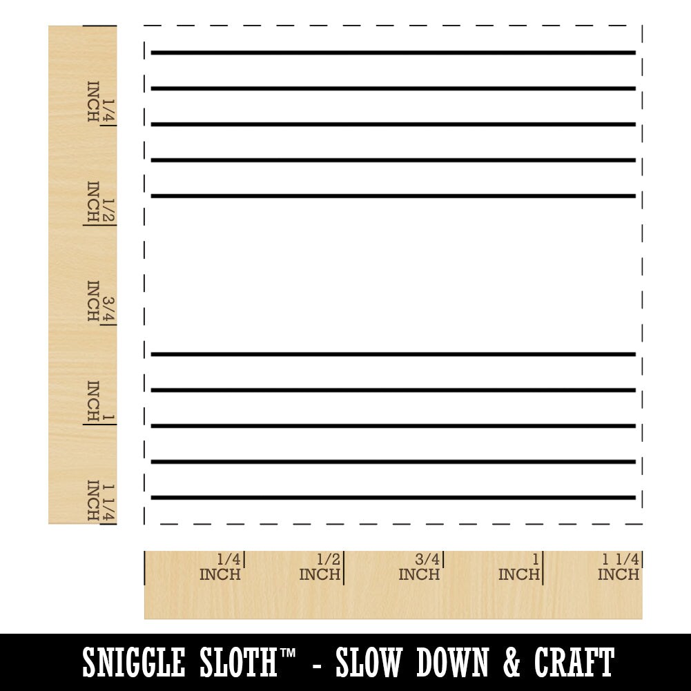 Music Staff Lines Only Treble and Bass Clef Square Rubber Stamp for Stamping Crafting