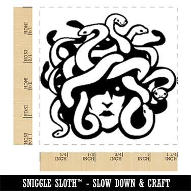 Medusa Gorgon Head with Twisting Snakes Square Rubber Stamp for Stamping Crafting