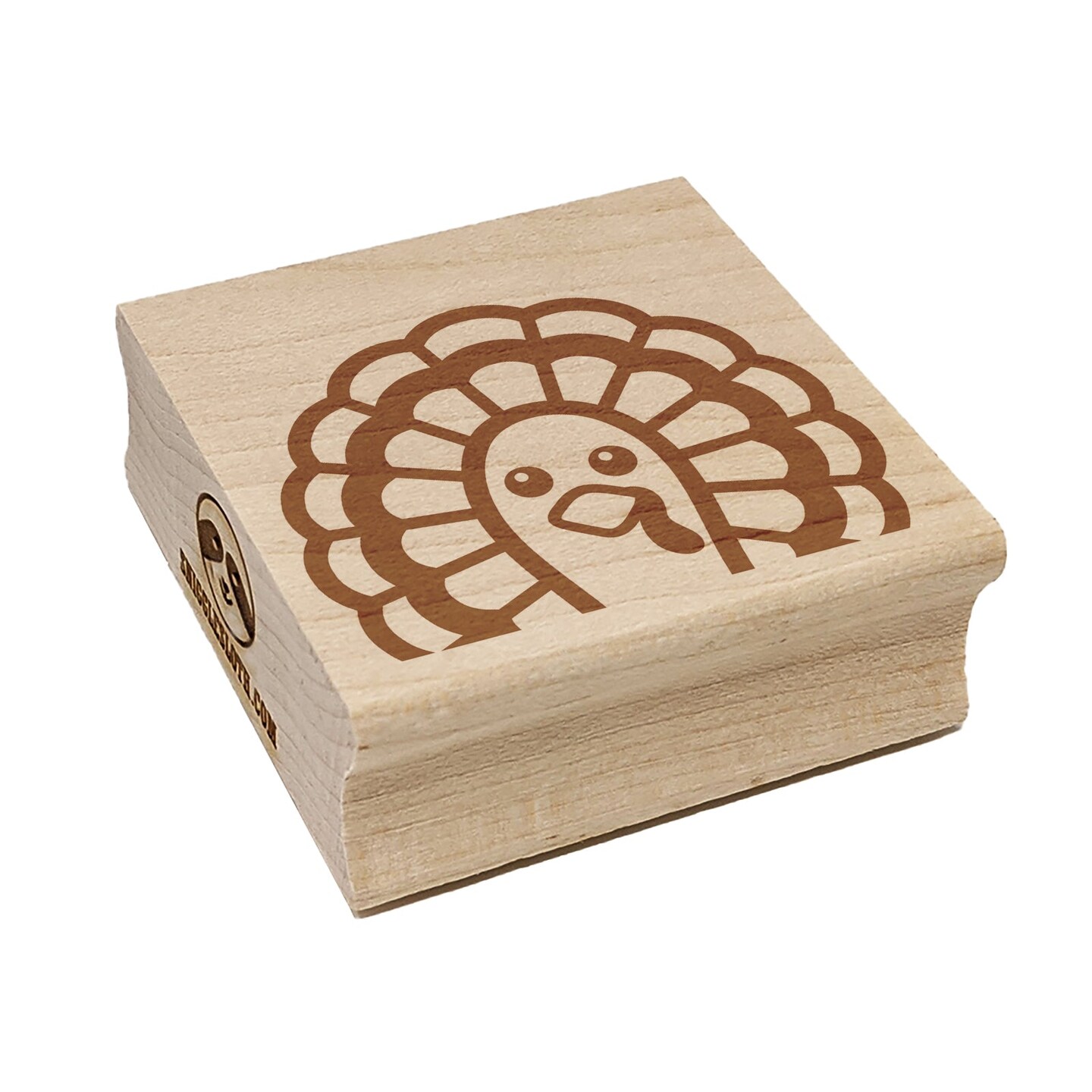 Peeking Turkey Thanksgiving Square Rubber Stamp for Stamping Crafting