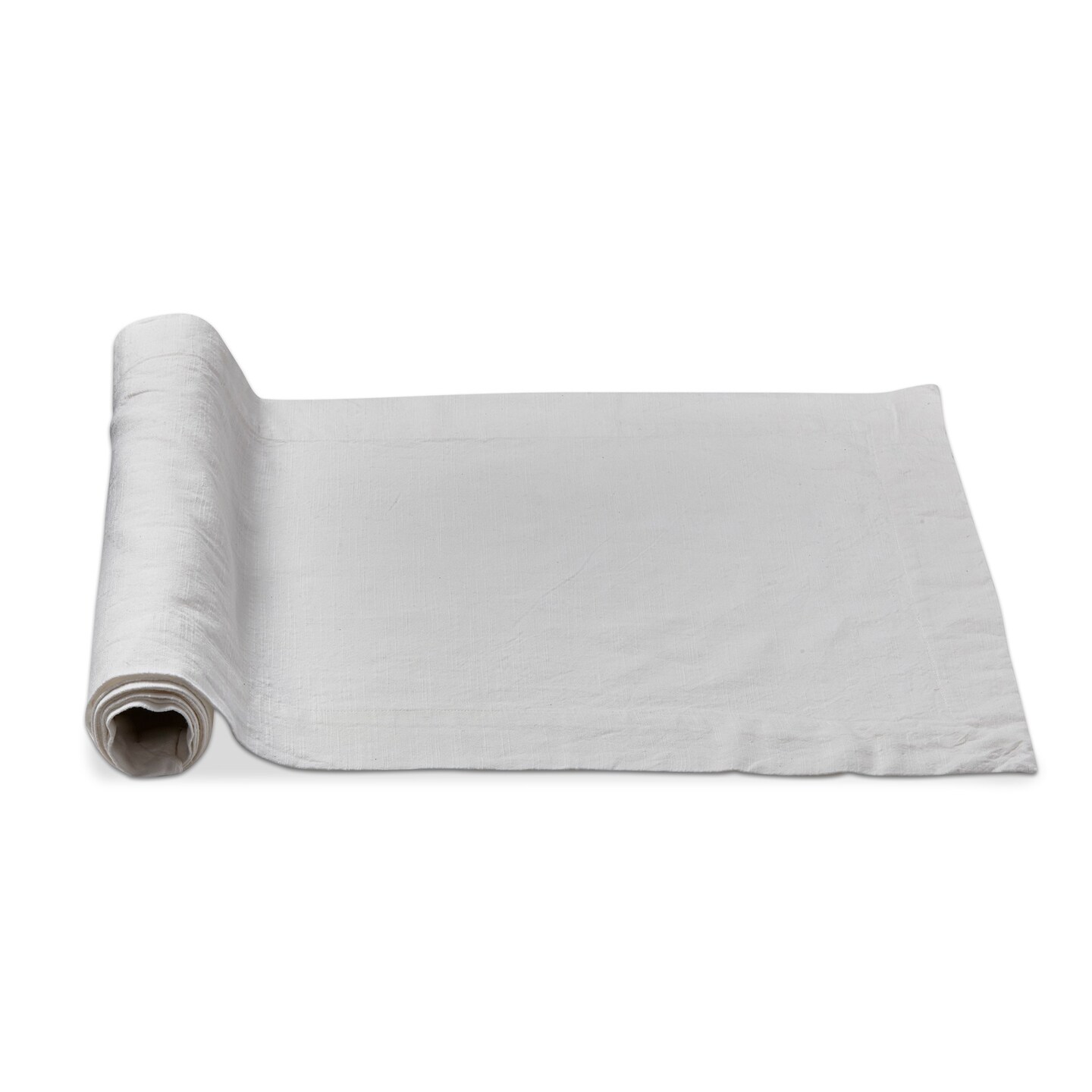 72&#x22;Lx 14.5&#x22;W in. Threads Woven 2 in. Hem Solid White Table Runner Cotton Machine Wash