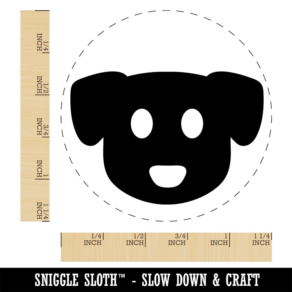 Simple Puppy Dog Head Icon Rubber Stamp for Stamping Crafting Planners
