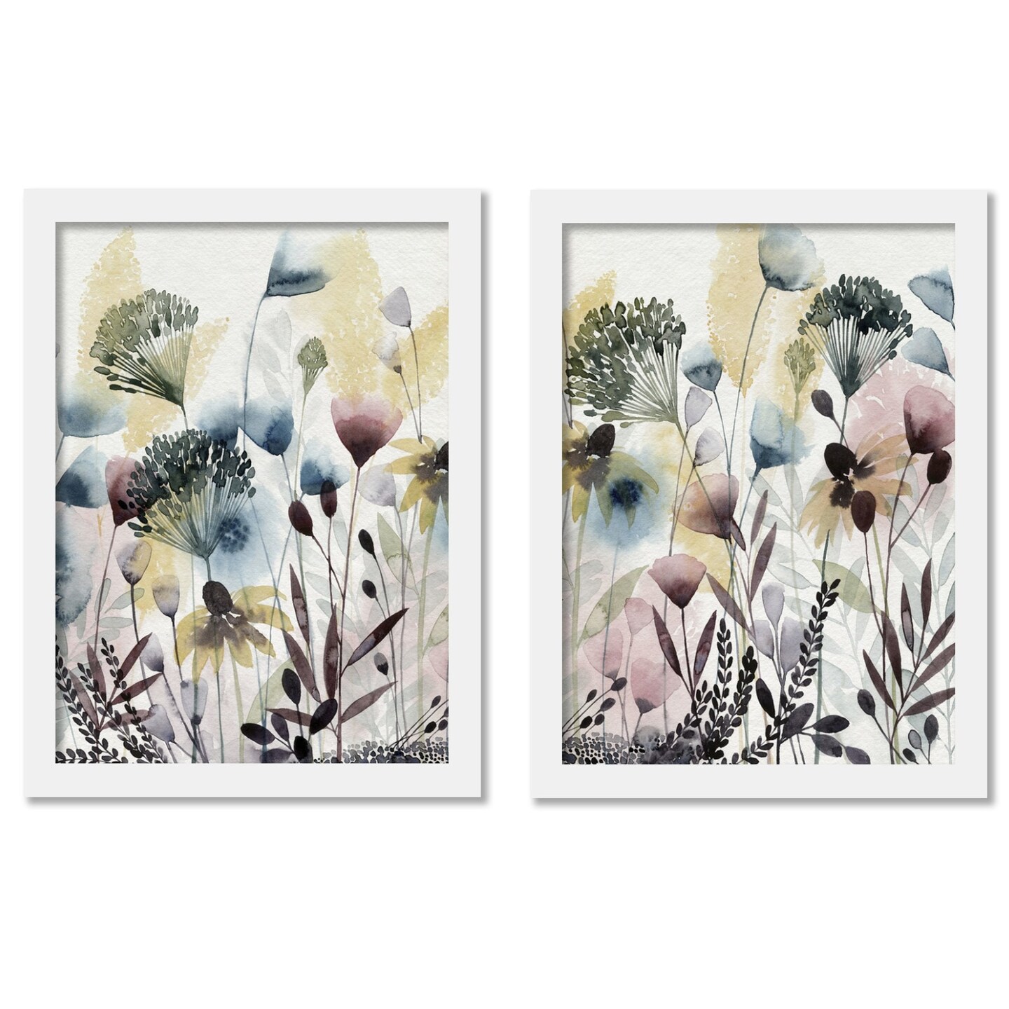 Watercolor Wildflower by World Art Group - 2 Piece Gallery Framed Print Art Set