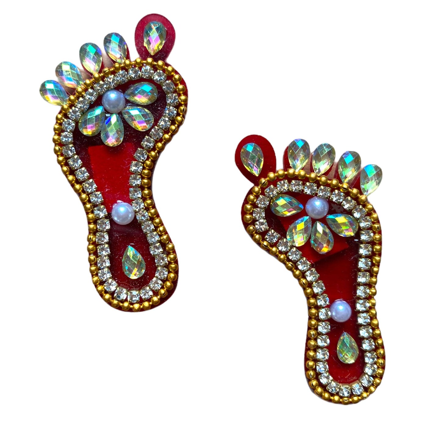 5 Sets of Acrylic Laxmi Feet, Deewali Decor, Lakshmi Pagh, Pooja Favor, Laxmi Feet, Laksmi Charan, Lakshmi Pagla, Sri Lakshmi Chran Paduka