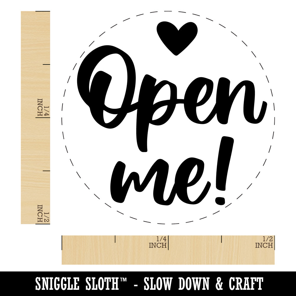 Open Me Self-Inking Rubber Stamp Ink Stamper for Stamping Crafting Planners