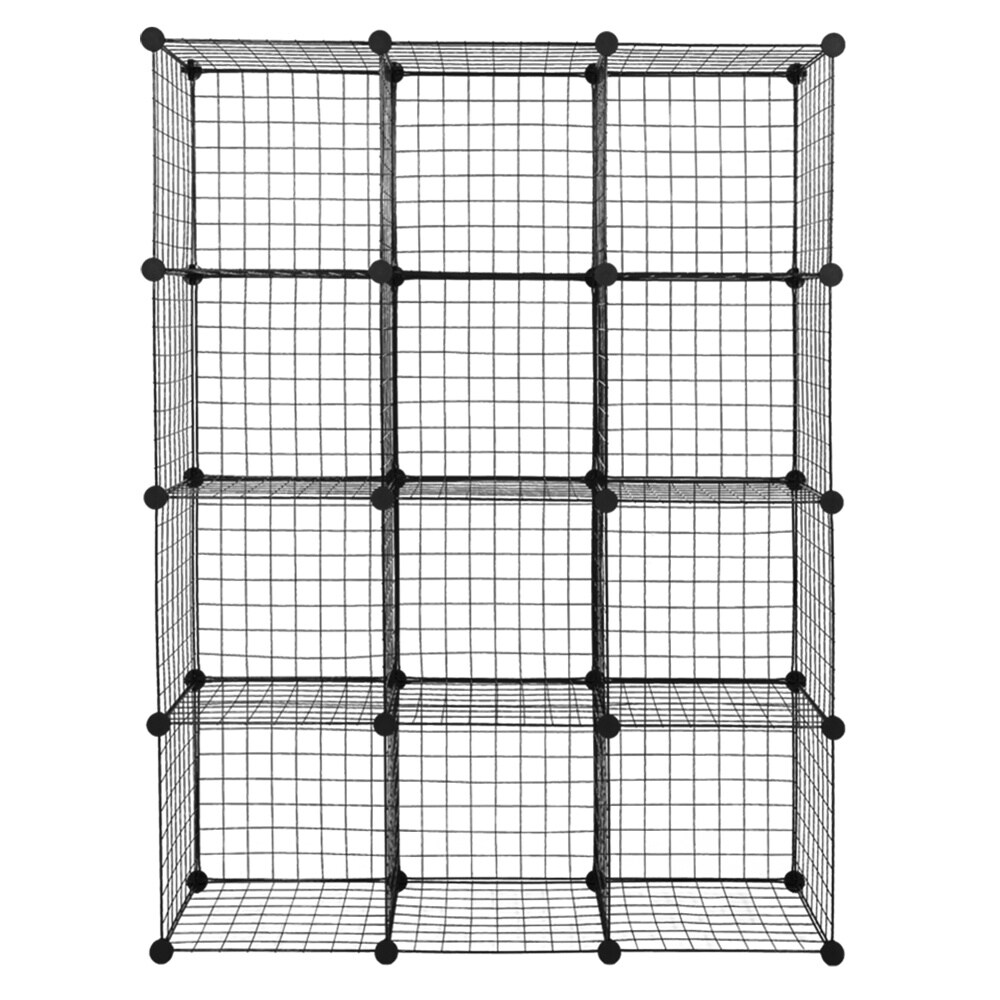 Wire Cube Storage Metal Closet Organizer Bookcase Cabinet Wardrobe Storage Shelves