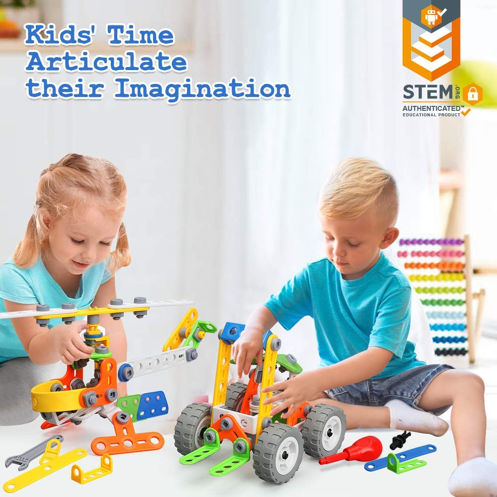 175 PCS Stem Toys for 5 6 7 8 Year Old Boys Birthday Gift Erector Construction Set Building Toy for Kids Age 4-8 4-6 5-7 6-8 Creative Game