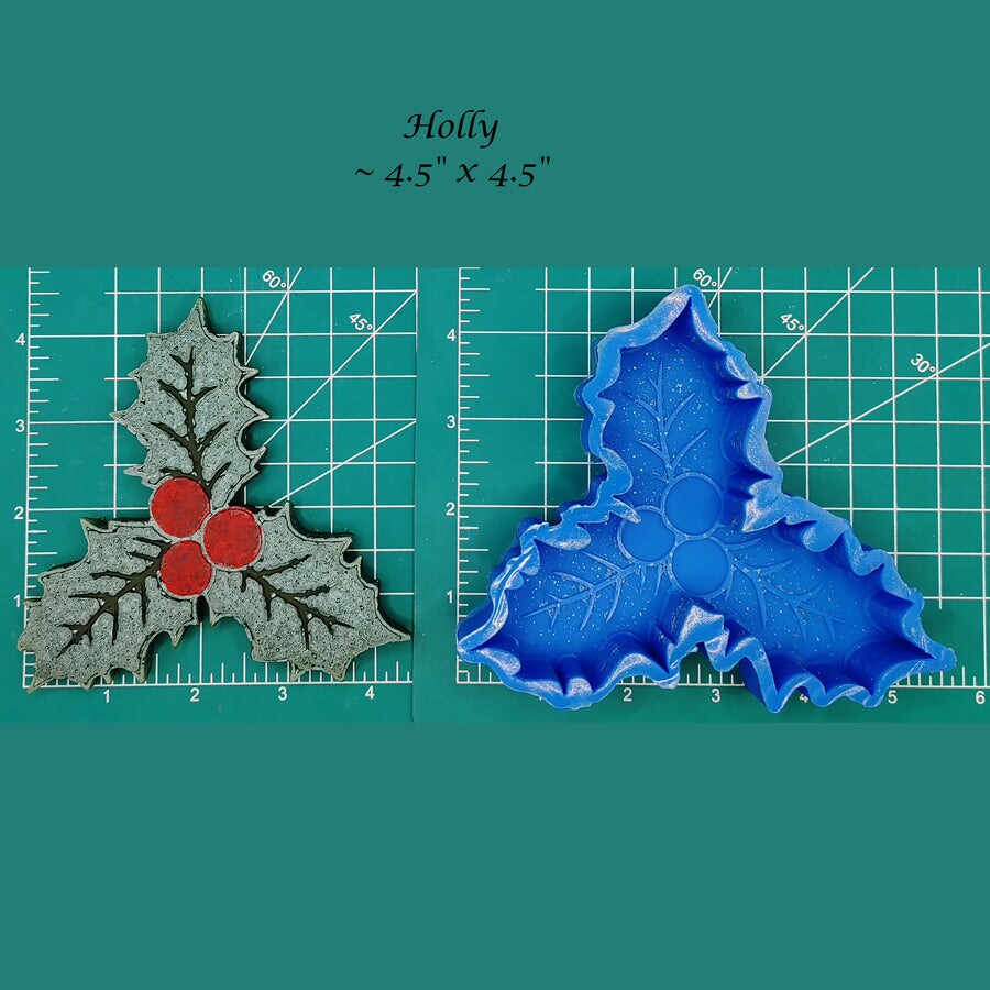 Christmas Holly Silicone Freshie Mold