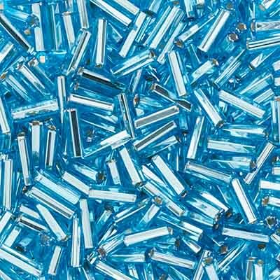 John Bead Size 3 Silver Lined Czech Glass Bugle Beads, 19g