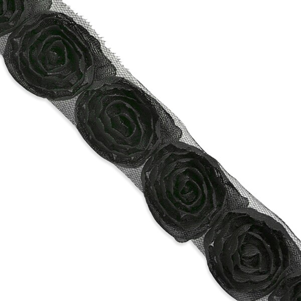 5 Yards of Rosalinda 1 1/2" Circular Floral Trim | 5 yard cut
