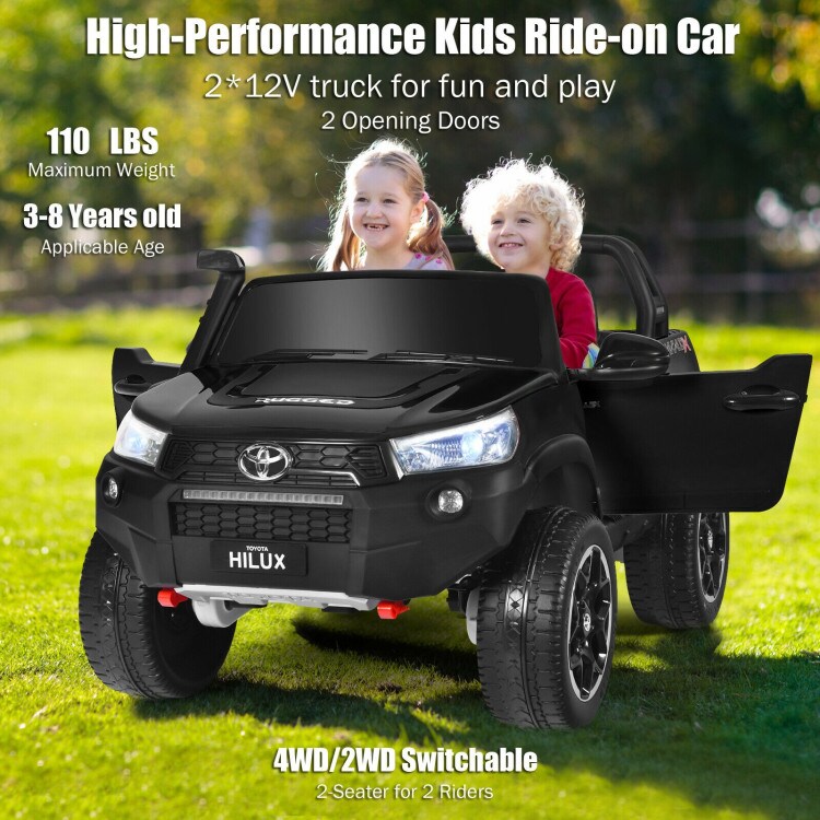 2*12V Licensed Toyota Hilux Ride On Truck Car 2-Seater 4WD with Remote