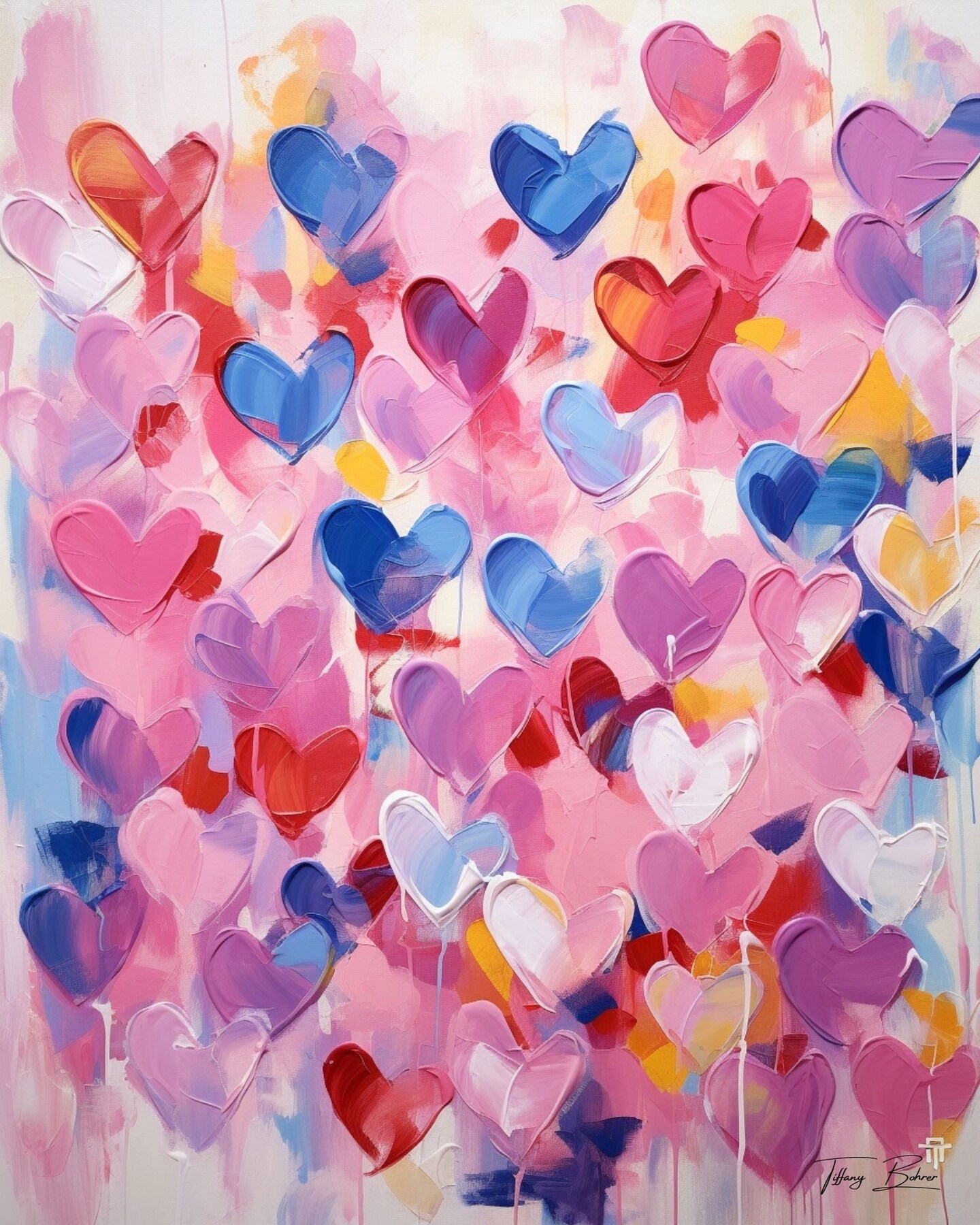 Colorful Heart 4' Original Painting