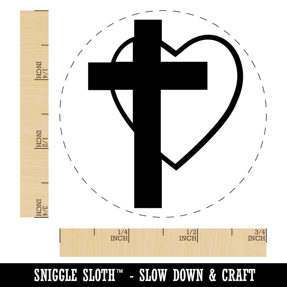 Cross and Heart Love Christian Self-Inking Rubber Stamp for Stamping Crafting Planners