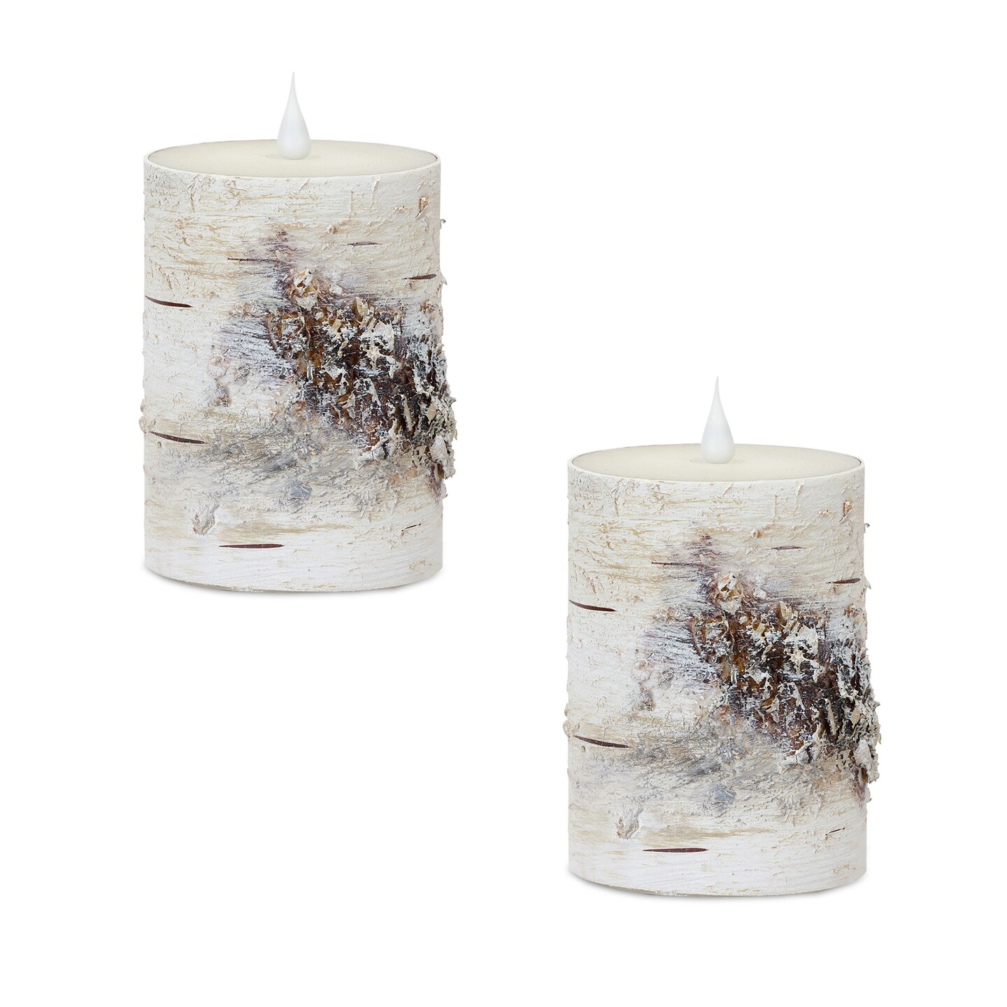 LED Birch Candle (Set of 2) w/ Remote