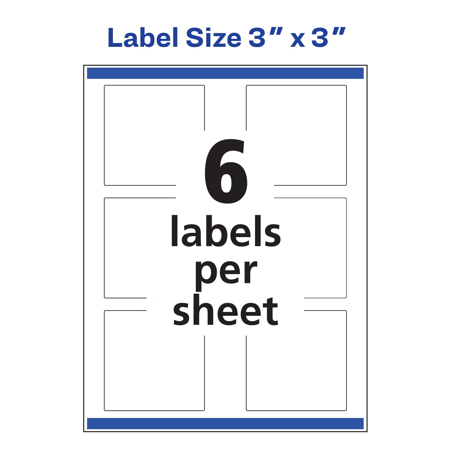 Avery Square Labels with Sure Feed, 3&#x22; x 3&#x22;