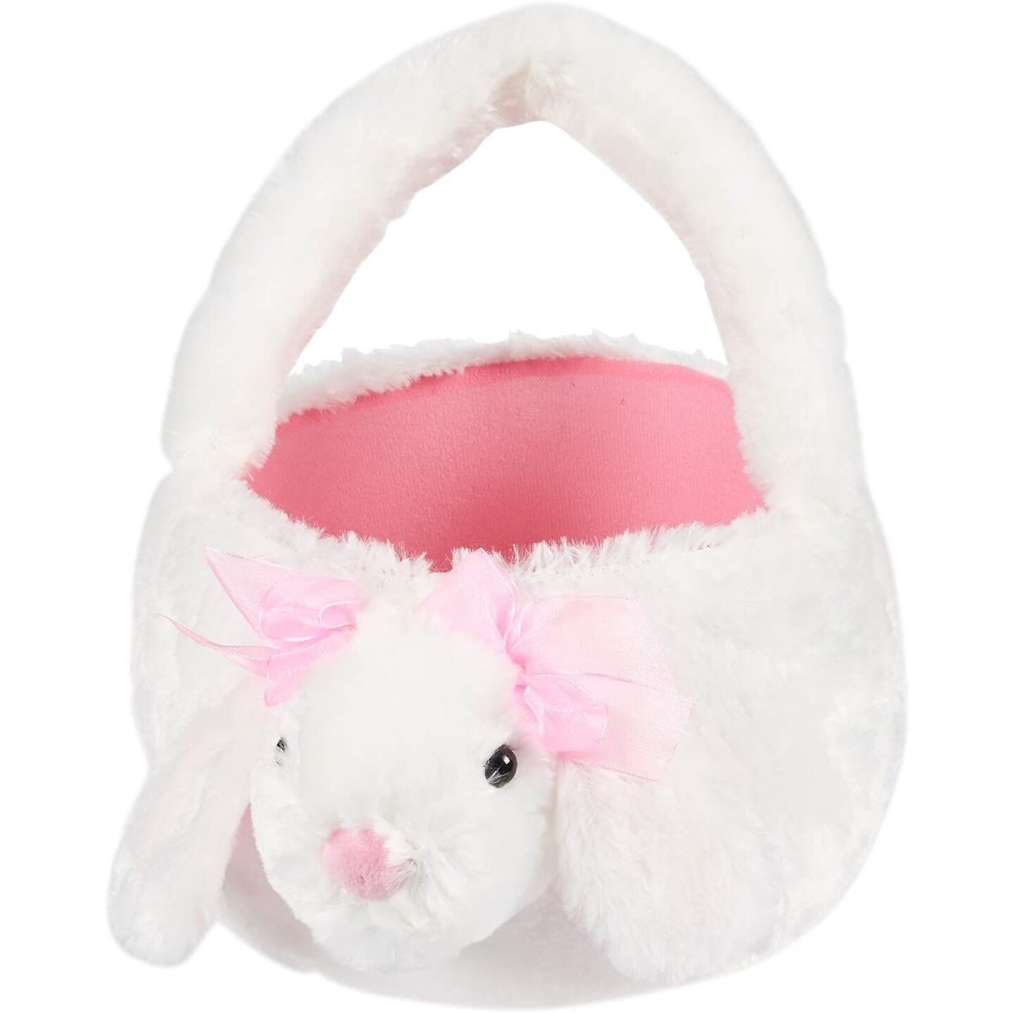 Fluffy Easter Bunny Basket for Kids Egg Hunt (11 x 5.5 x 9.5 In