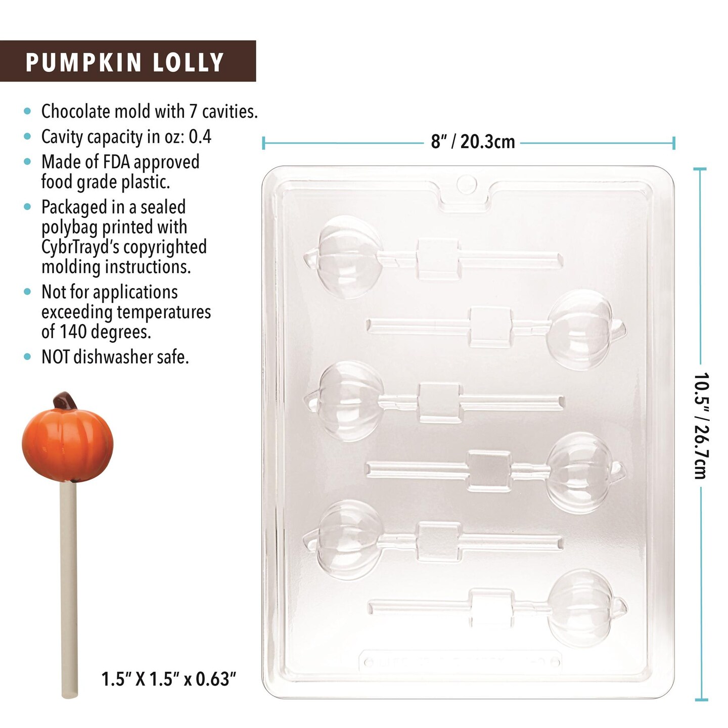 Chocolate Mold Pumpkin Lolly