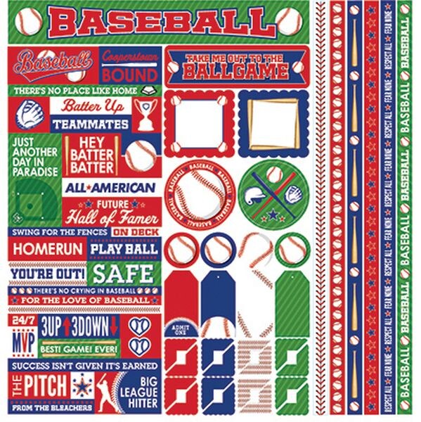 Reminisce Baseball 12x12 Multi Stickers