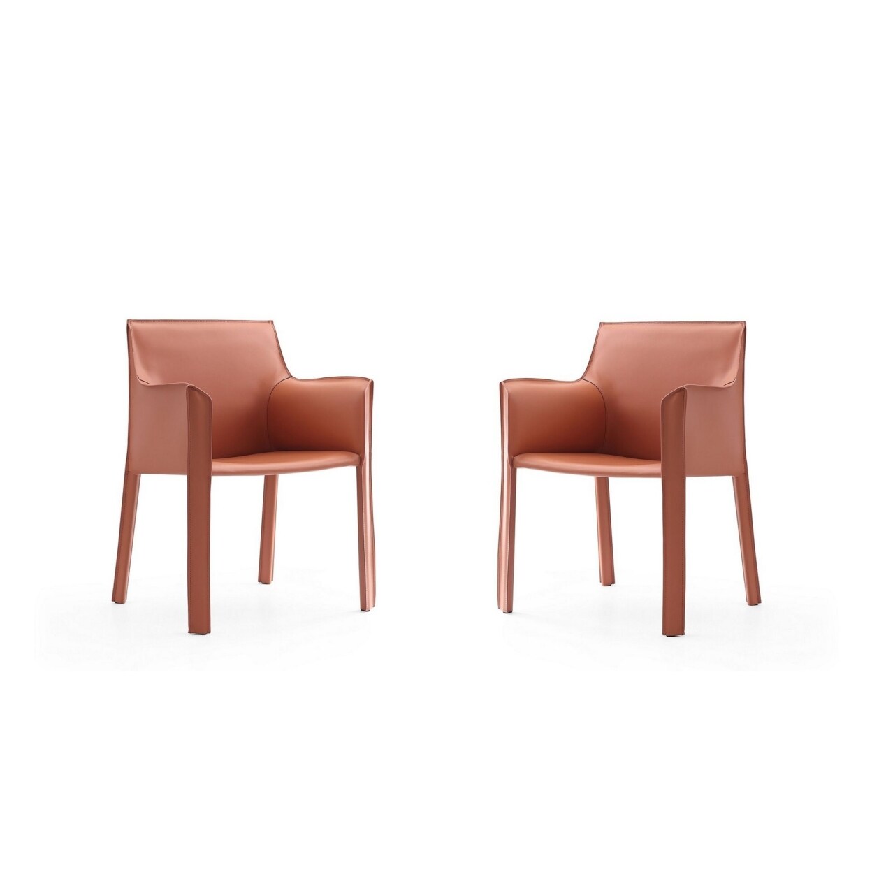 Manhattan Comfort Vogue Clay Faux Leather Arm Chair (Set of 2)