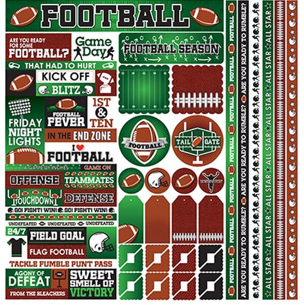 Reminisce Football 12x12 Multi Stickers