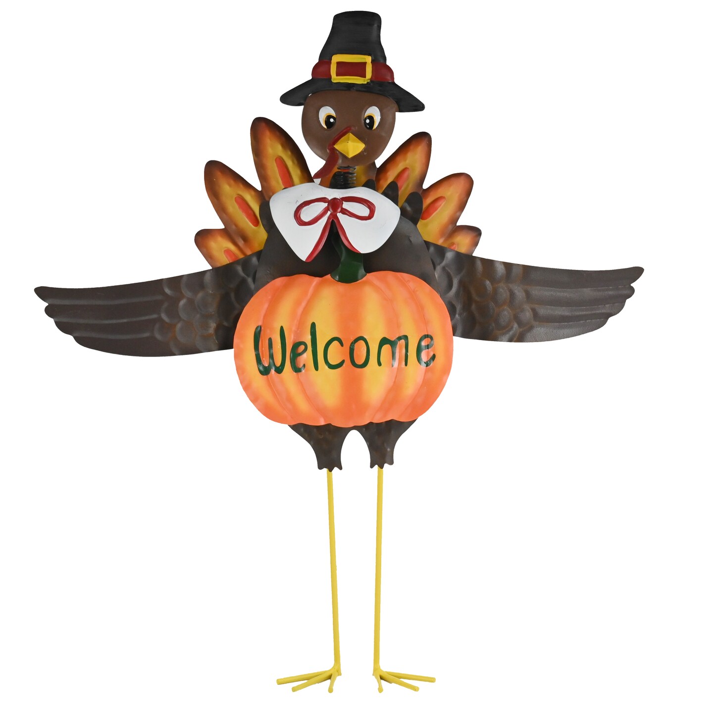 Ornativity Turkey Yard Stake Decoration - Metal Outdoor Front Yard Welcome Sign Thanksgiving Decor Lawn Ornament Kit - 1 Set