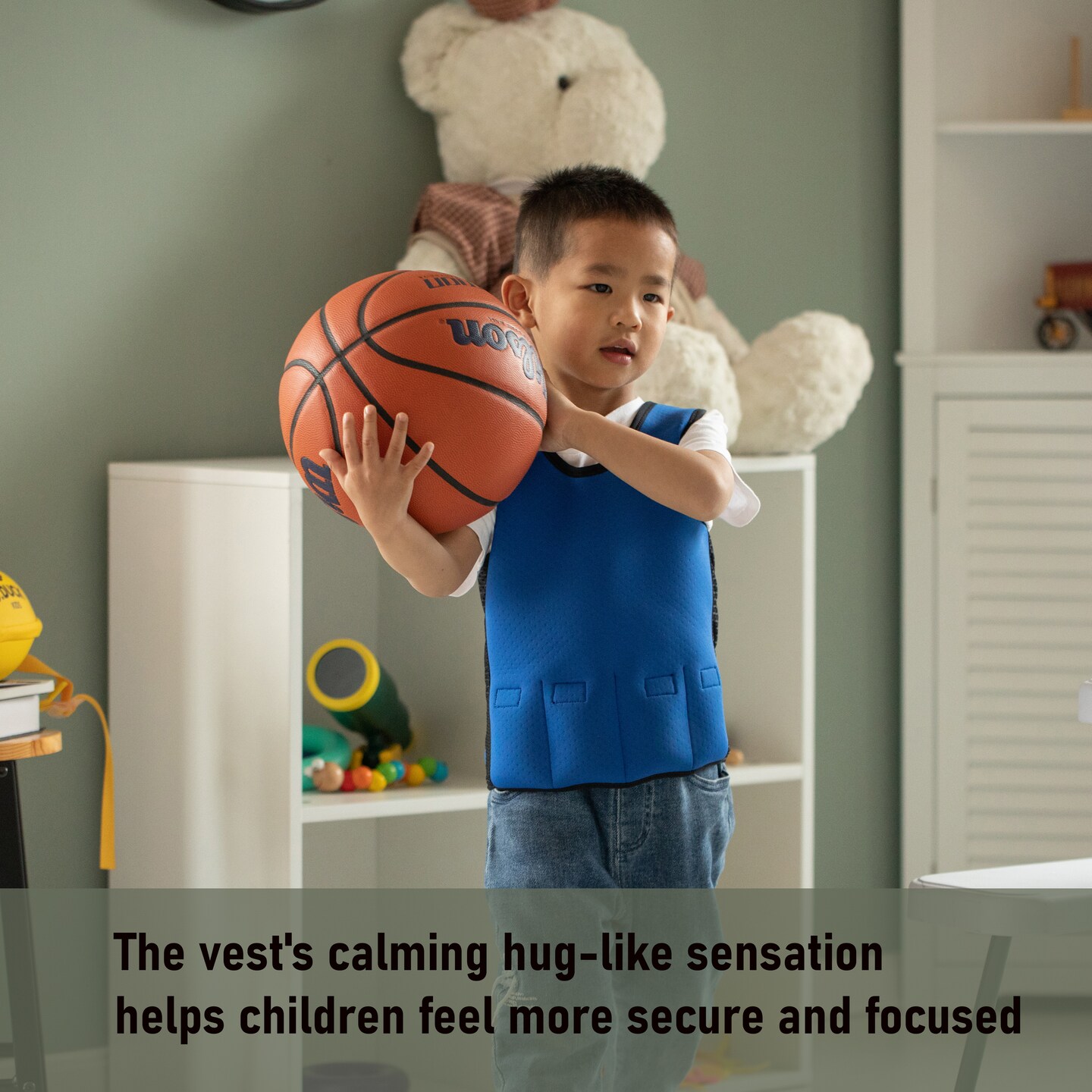 Weighted Sensory Compression Vest for Calming Deep Pressure Therapy and Sensory Integration in Autism, ADHD, and Special Needs Individuals