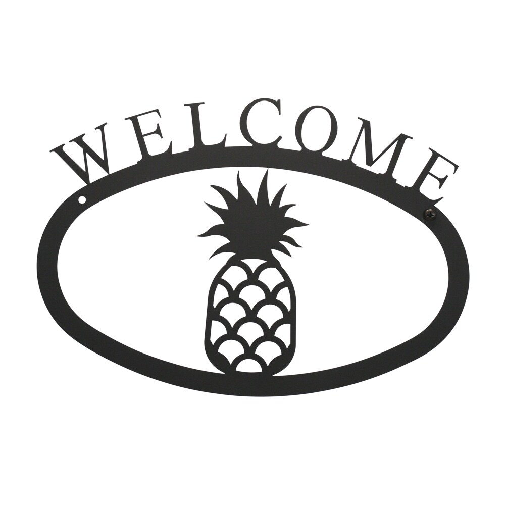 Village Wrought Iron Pineapple - Welcome Sign Large