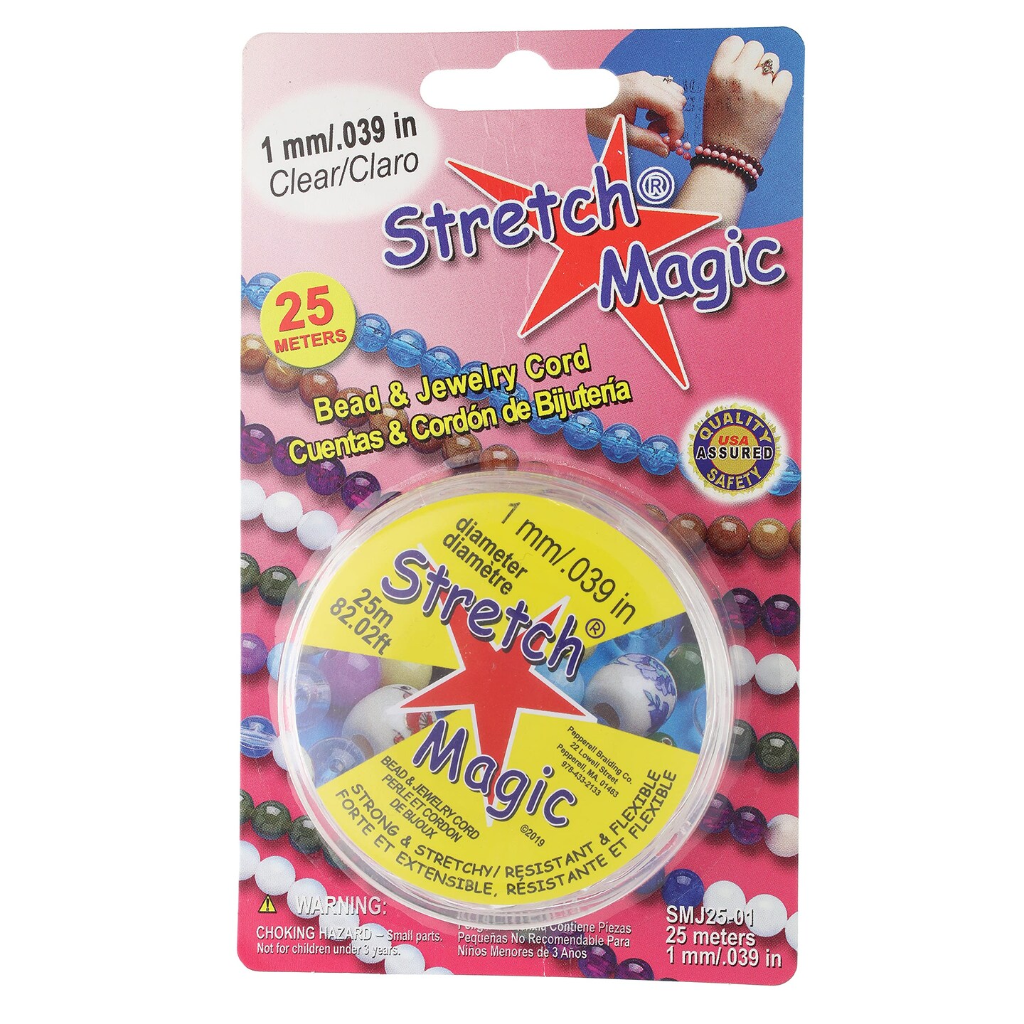 Stretch Magic 1mm Brading Cord, 25m (SM10CL25)