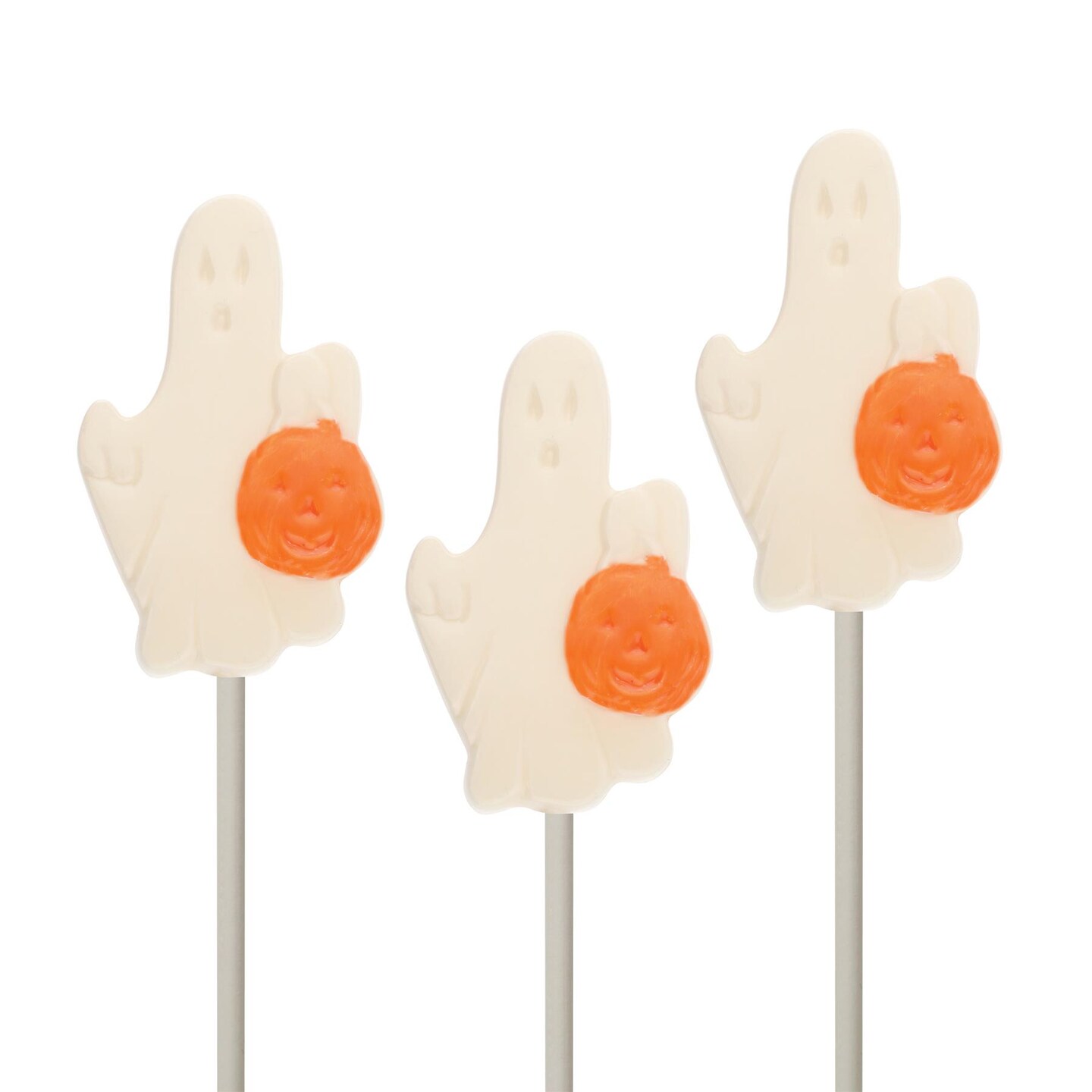 Chocolate Mold Ghost Holding Pumpkin