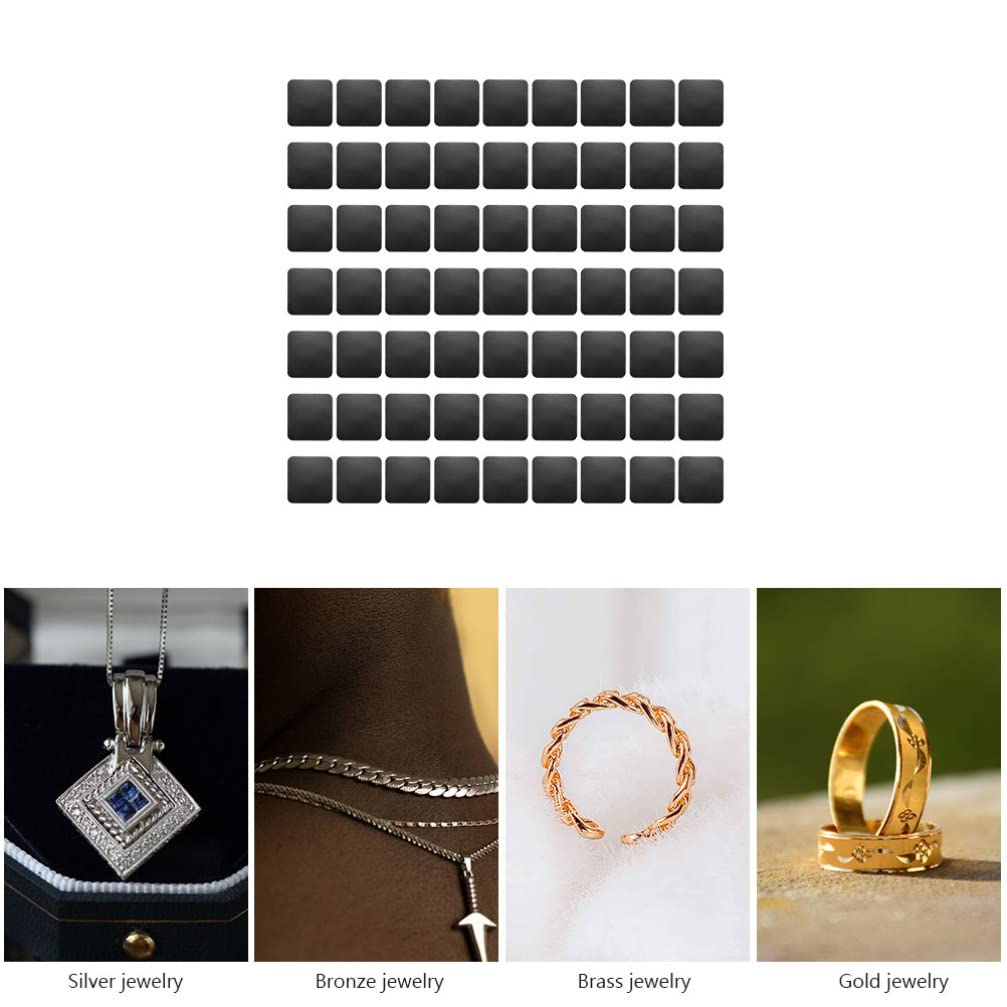 D0JD 10 Pieces/Set Jewelry Storage Anti Tarnish Strips Tabs Silverware  Tarnish Strips Paper Tabs Black