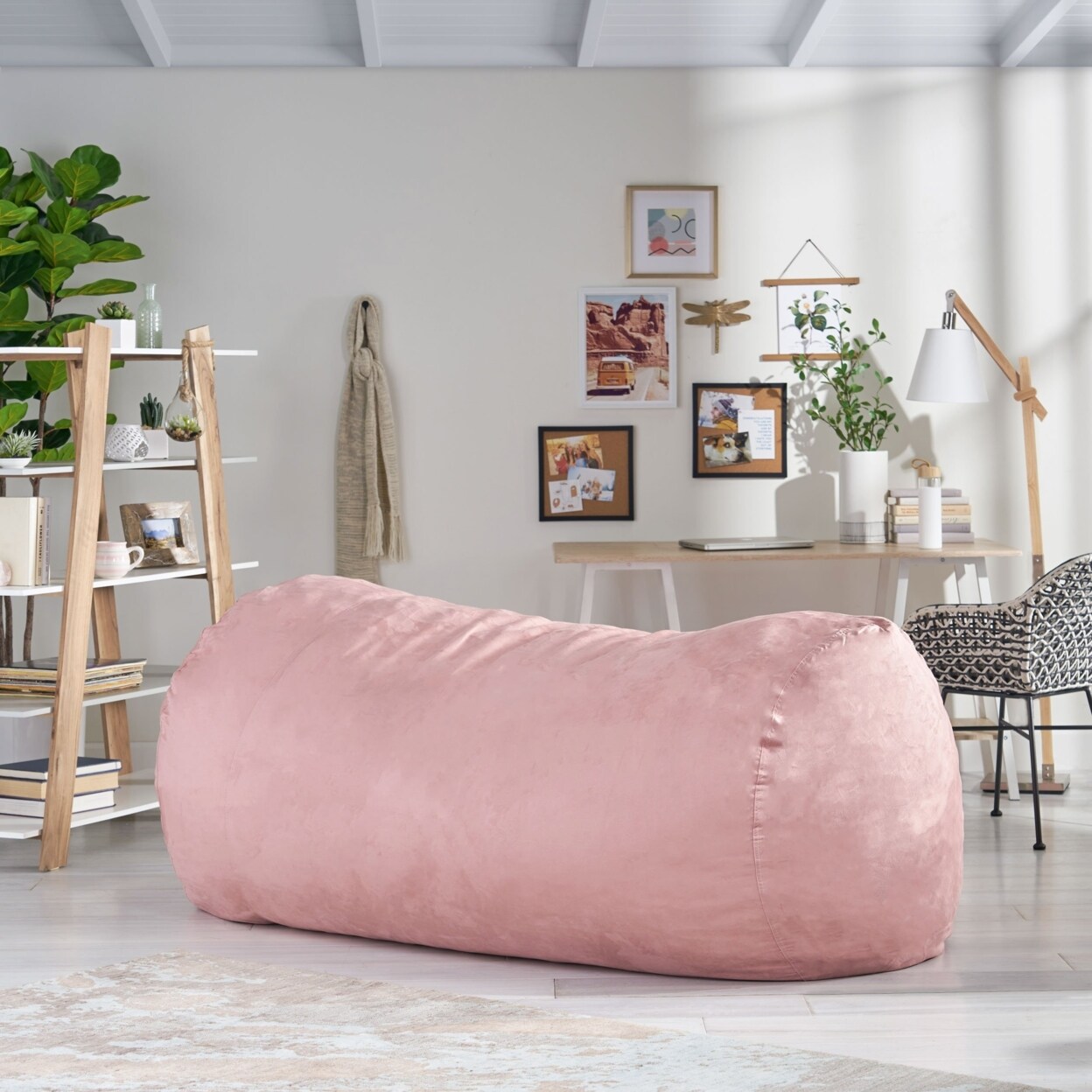 GDFStudio Tucker Modern 8 Foot Microfiber Pastel Bean Bag
