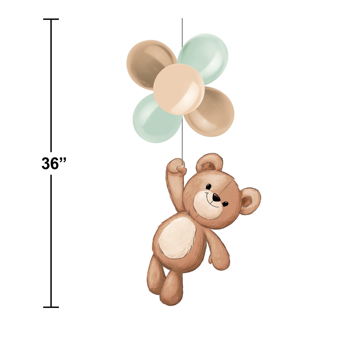 Teddy Bear Hanging Decor w/ Latex (1/Pkg)