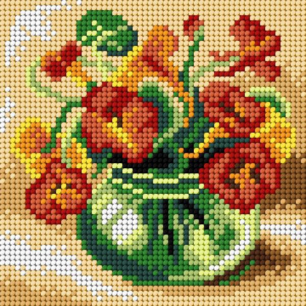 Needlepoint canvas for halfstitch without yarn Nasturtium 2897D - Printed Tapestry Canvas