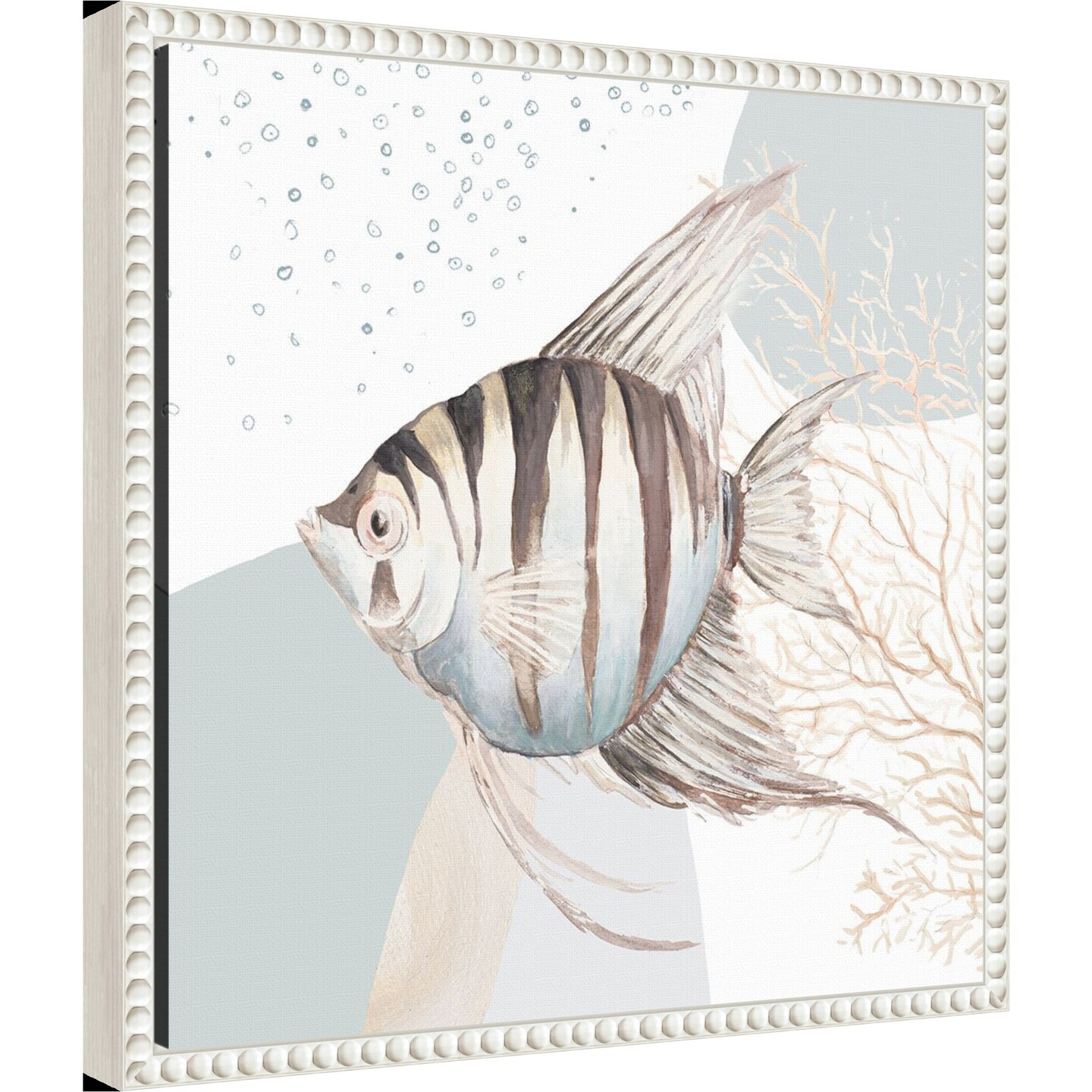 Ocean Oasis Bubbles Striped Fish by Patricia Pinto Framed Canvas Wall Art