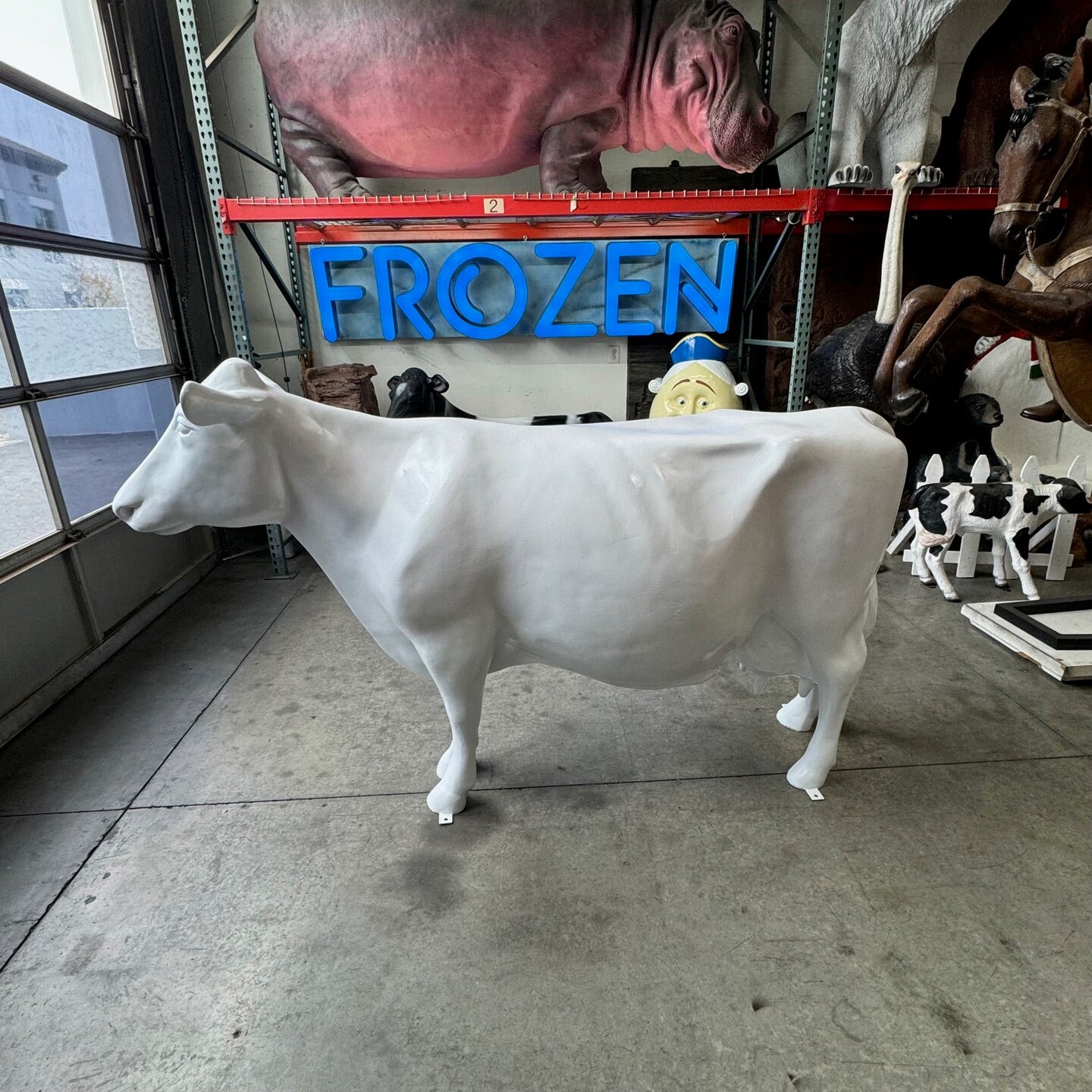 Large Solid White Cow Life Size Pre-Owned Statue | Michaels Large Solid White Cow Life Size Pre-Owned Statue | Michaels