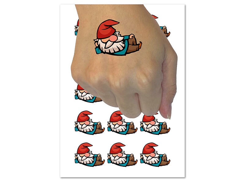 Sexy Lounging Garden Gnome Temporary Tattoo Water Resistant Fake Body Art Set Collection 1 4893