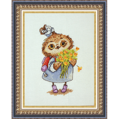 Owl with Flowers SV-16 Counted Cross-Stitch Kit
