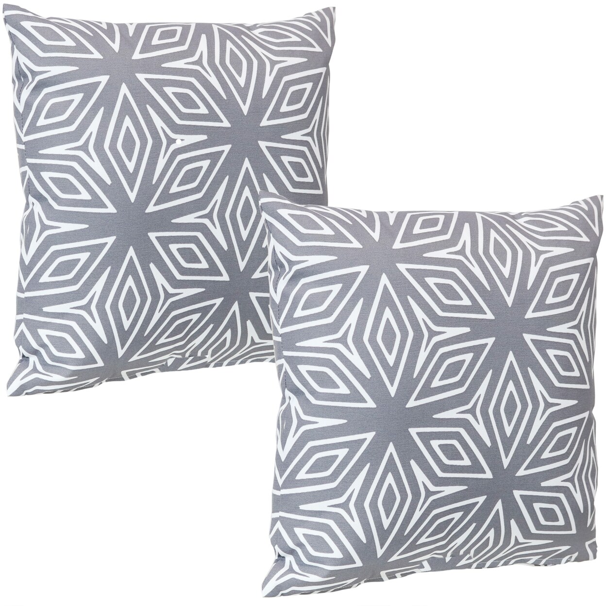 Sunnydaze Square Throw Pillow Cover - 17 In - Gray Geometric - Set Of 2
